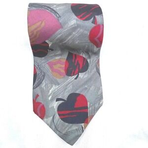 BOSTON TRADERS - ABSTRACT PATTERNED - VINTAGE MADE IN USA‎ - 100% SILK NECK TIE!